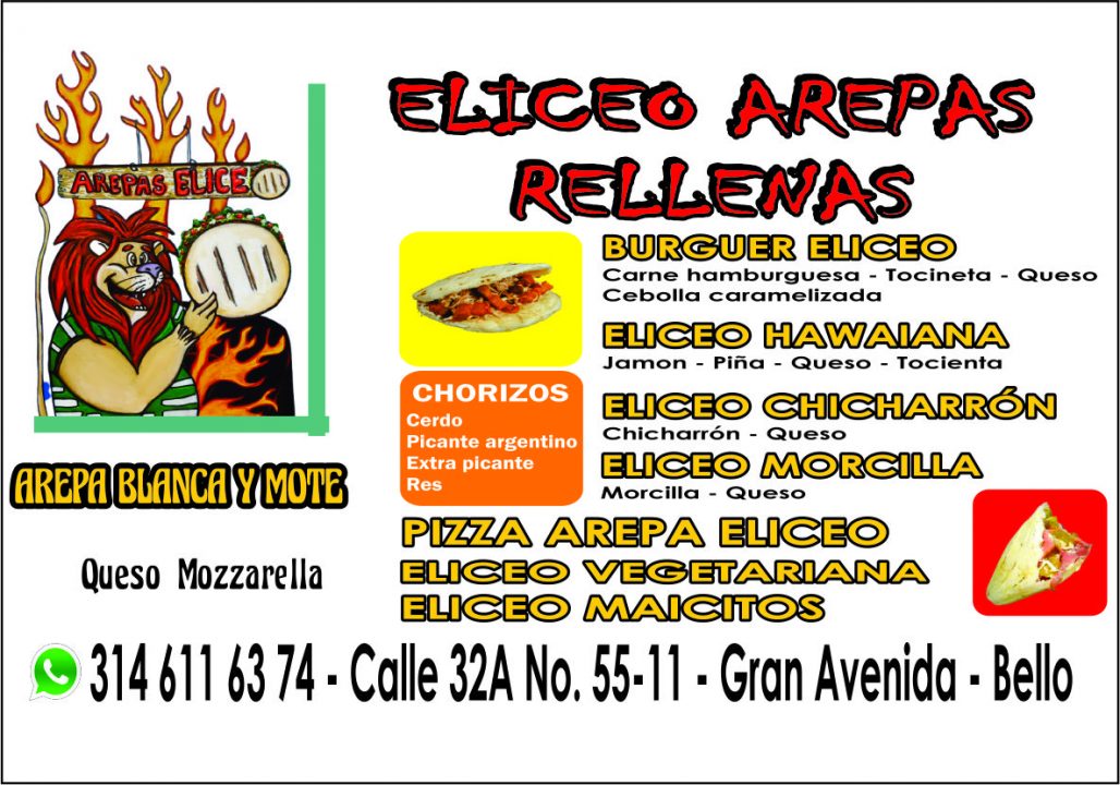 Arepas Rellenas Eliceo 3146116374 Bello Antioquia