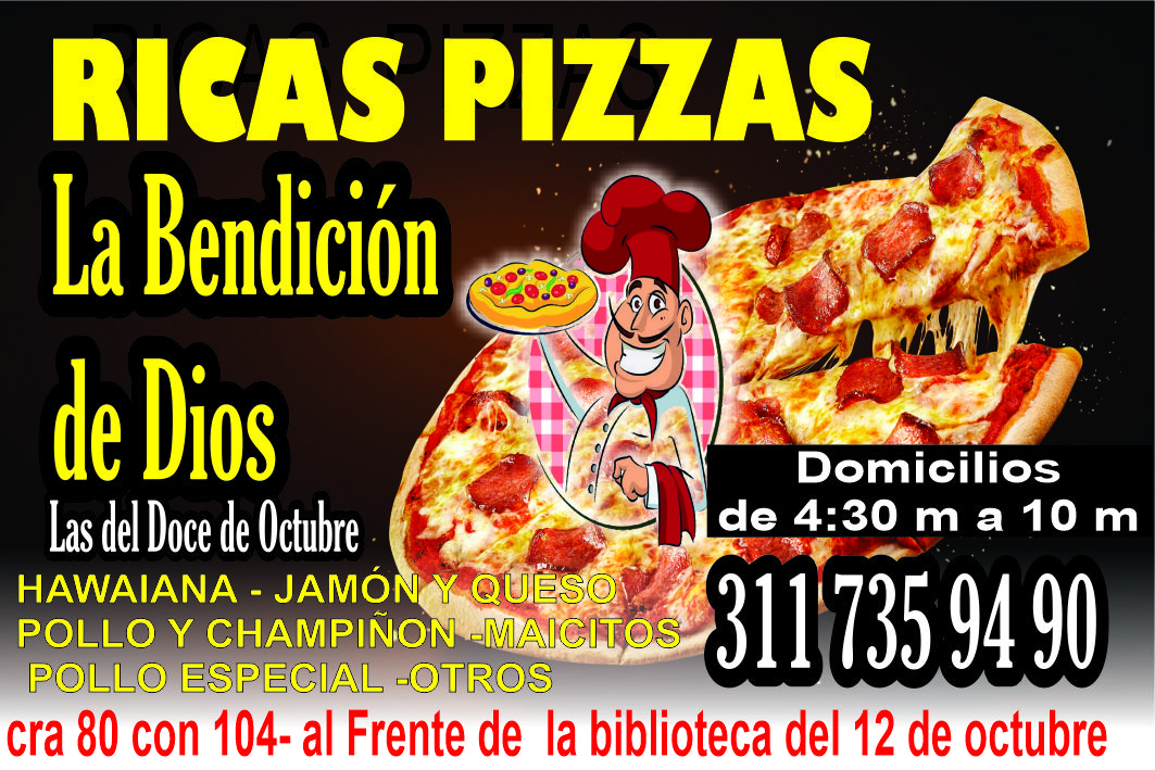 RICAS PIZZAS LA BENDICIONDE DIOS 3117359490
