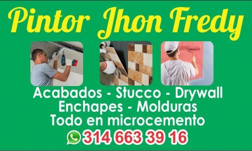 Pintor Jhon Fredy 314 663 3916